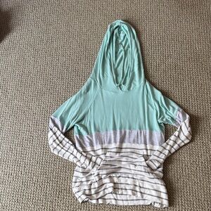 Market & Spruce Mint and Gray Striped Hoodie